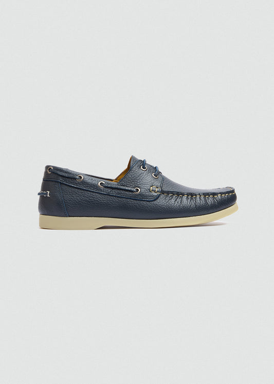 Classic Leather Boat Shoe — Navy Blue
