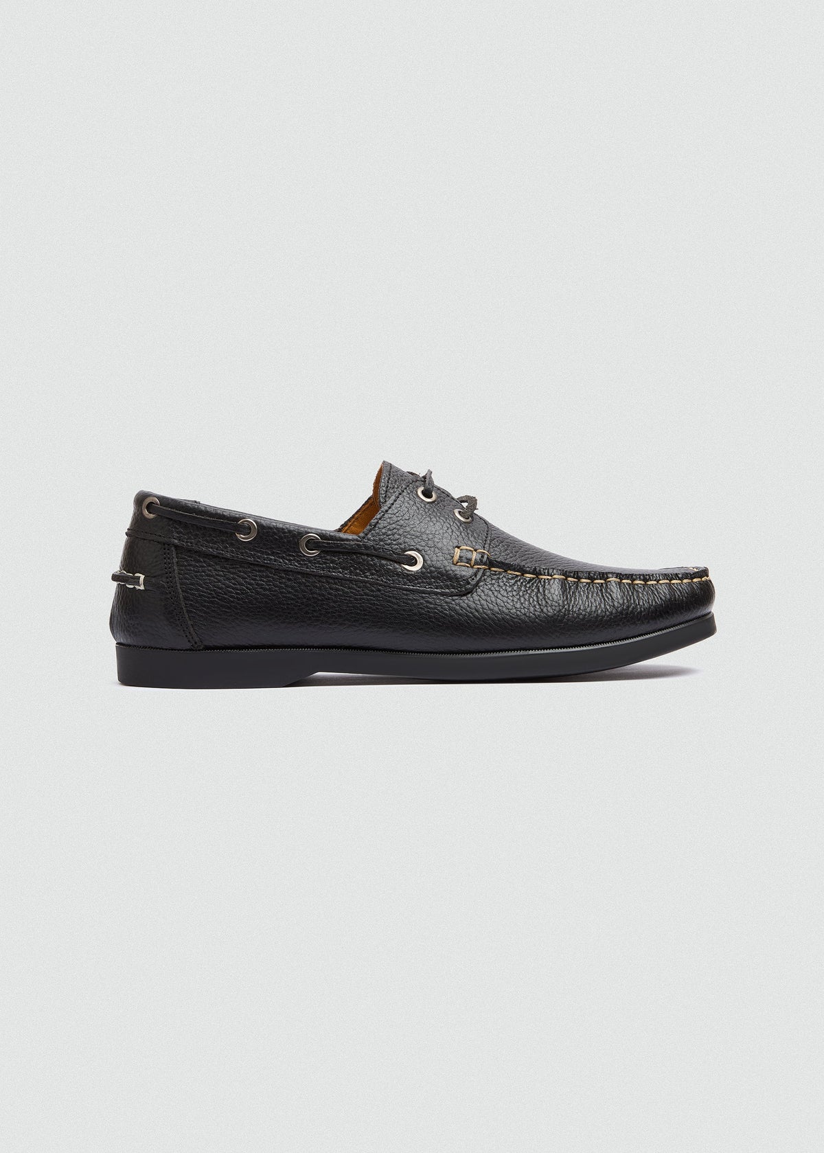 Classic Leather Boat Shoe — Black