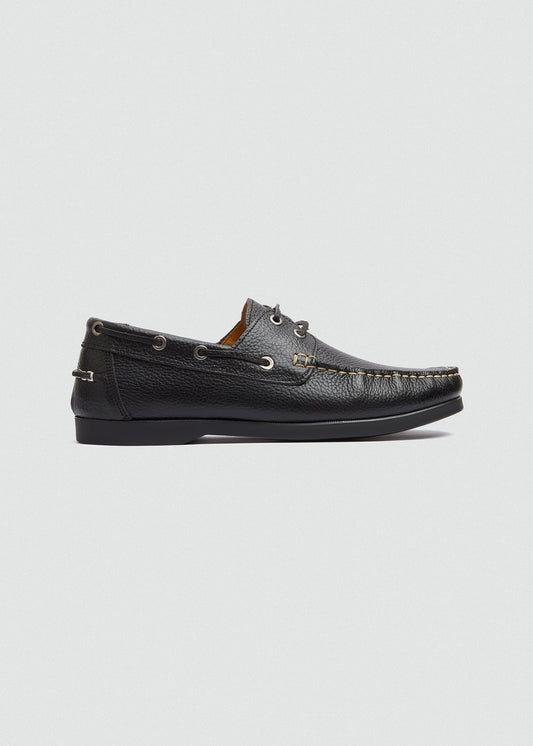 Classic Leather Boat Shoe — Black