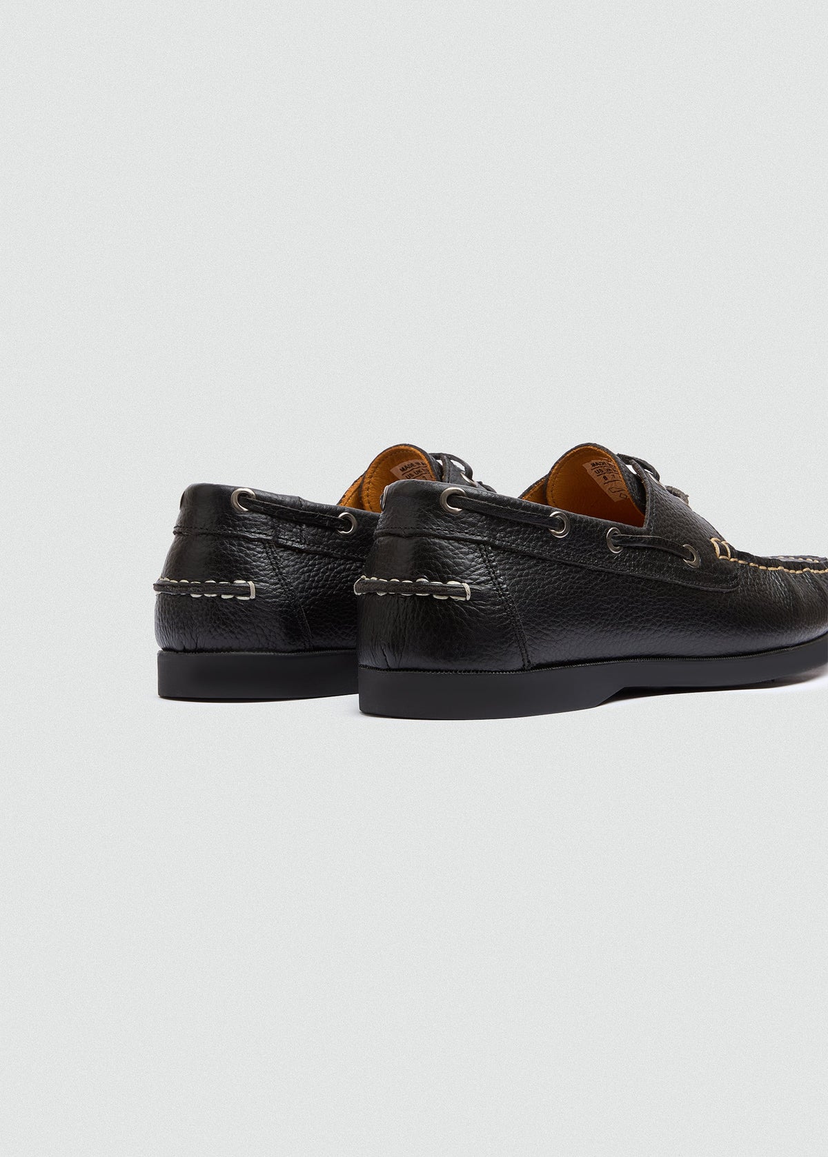 Classic Leather Boat Shoe — Black