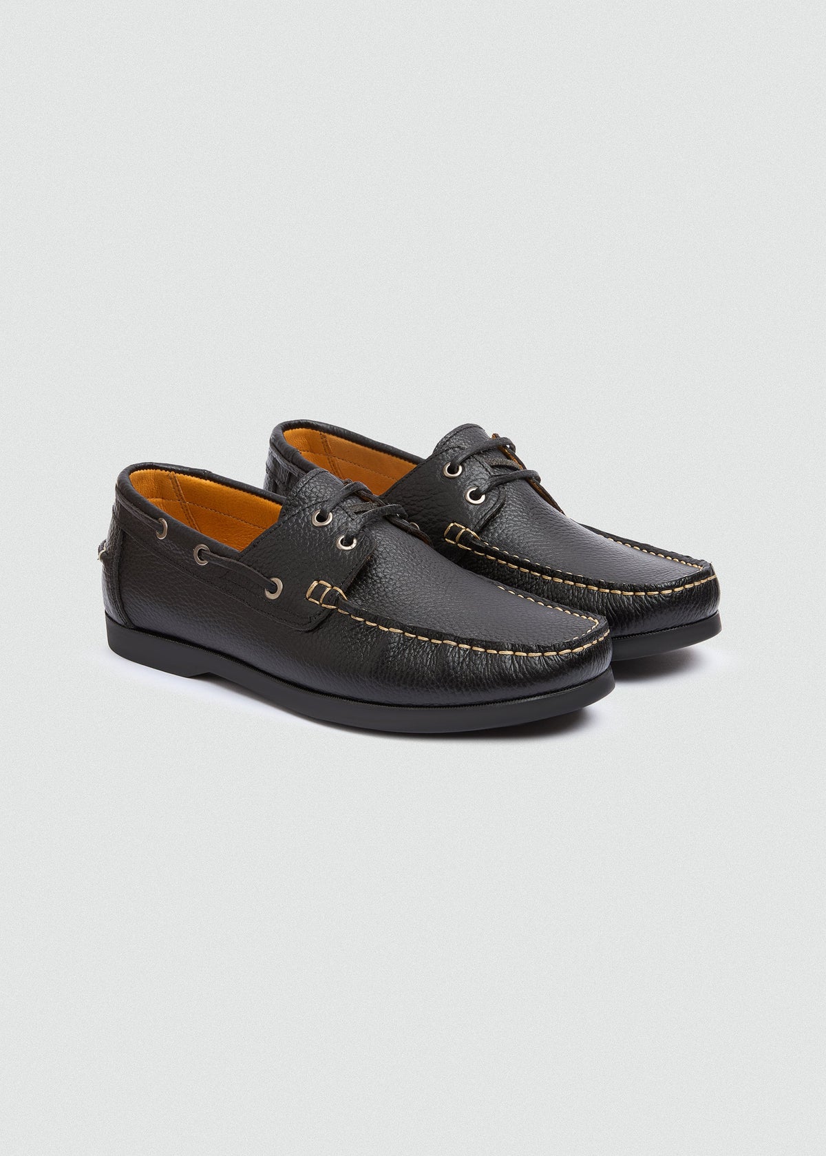 Classic Leather Boat Shoe — Black