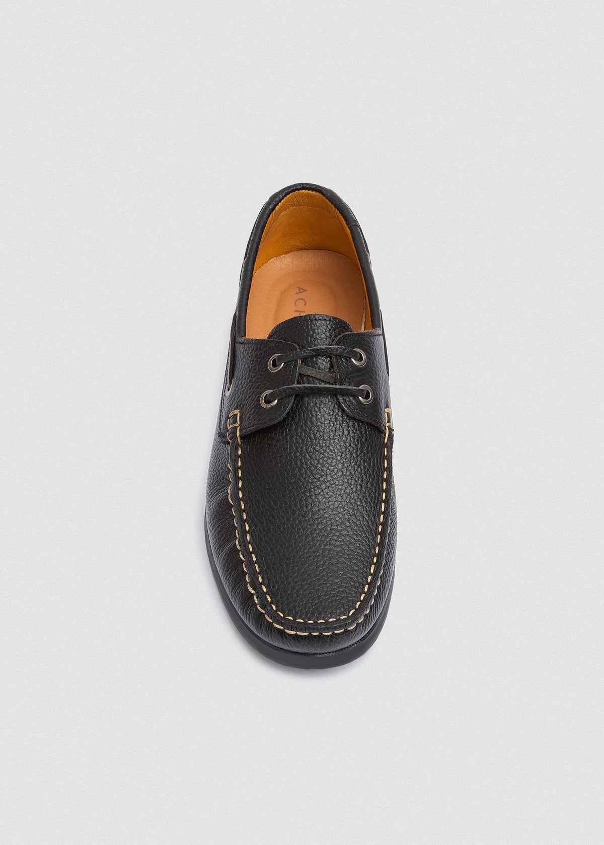 Classic Leather Boat Shoe — Black