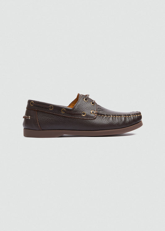 Classic Leather Boat Shoe — Brown