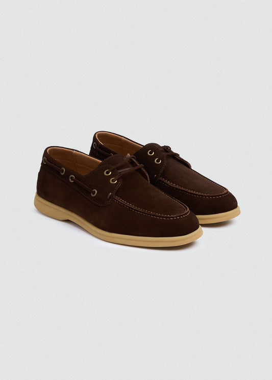 Classic Suede Boat Shoe — Brown
