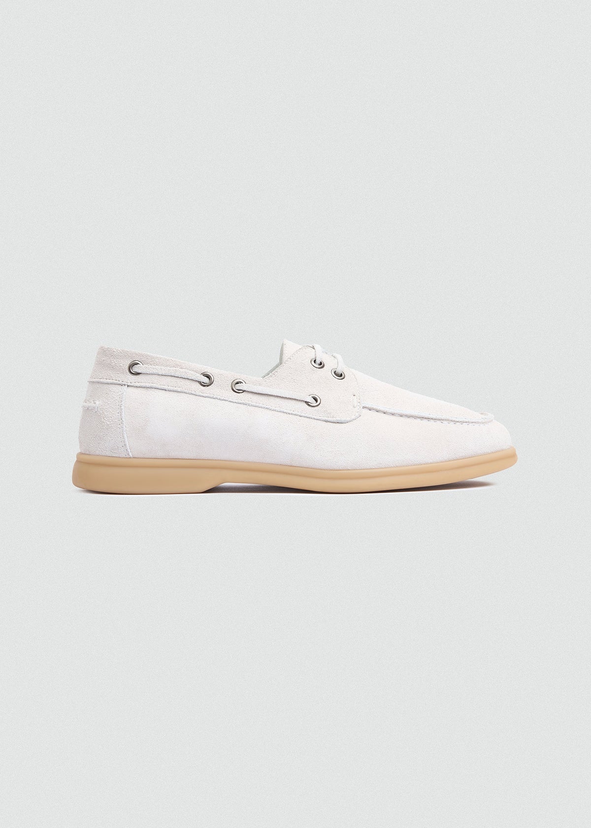 Classic Suede Boat Shoe — White