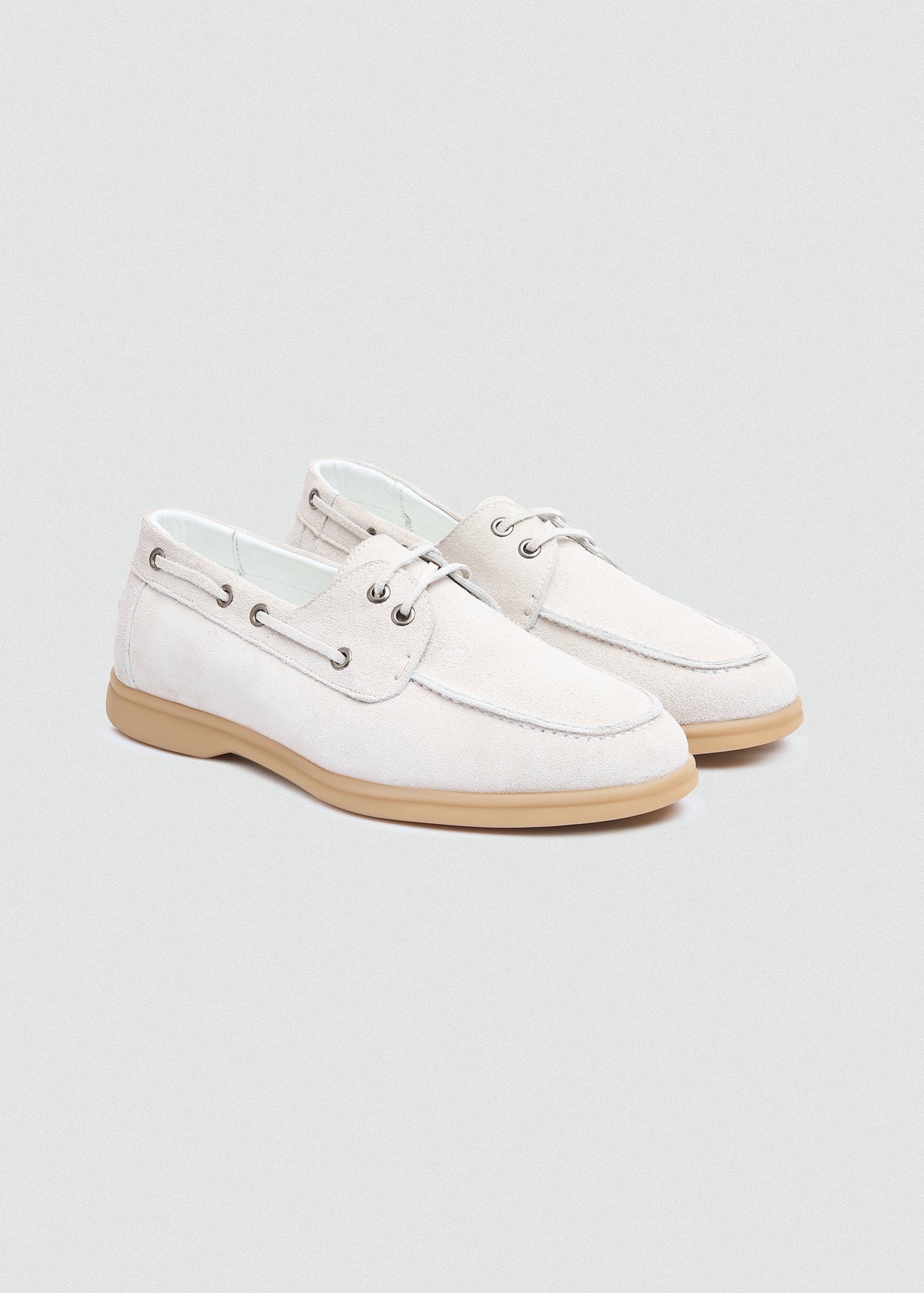 Classic Suede Boat Shoe — White