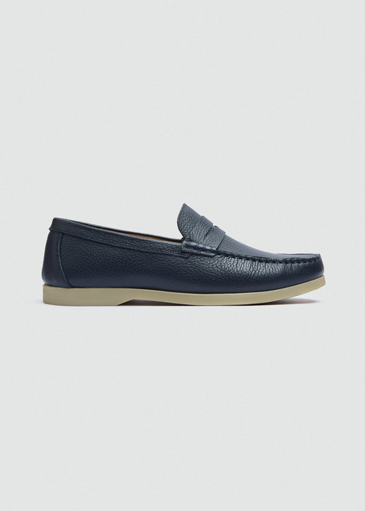 Classic Leather Boat Shoe II — Navy Blue