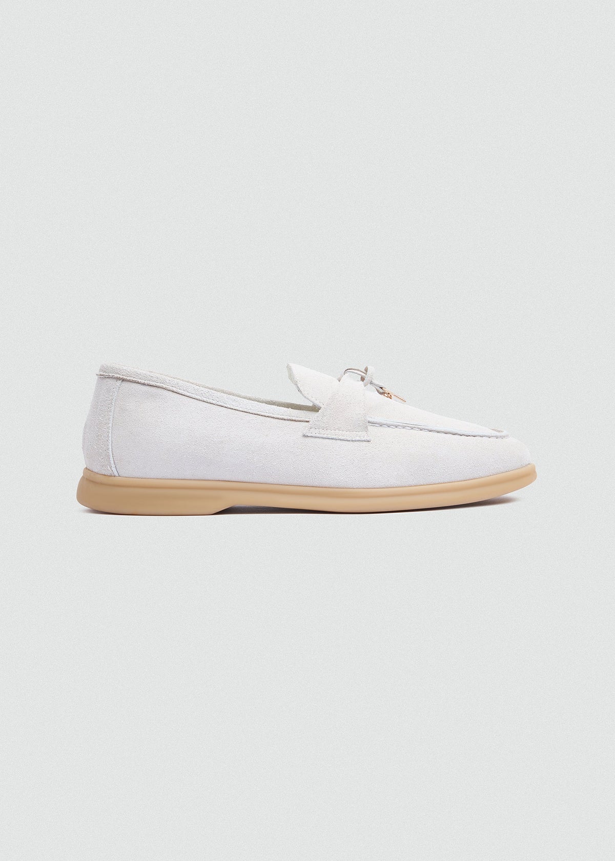 With Suede Loafer — White