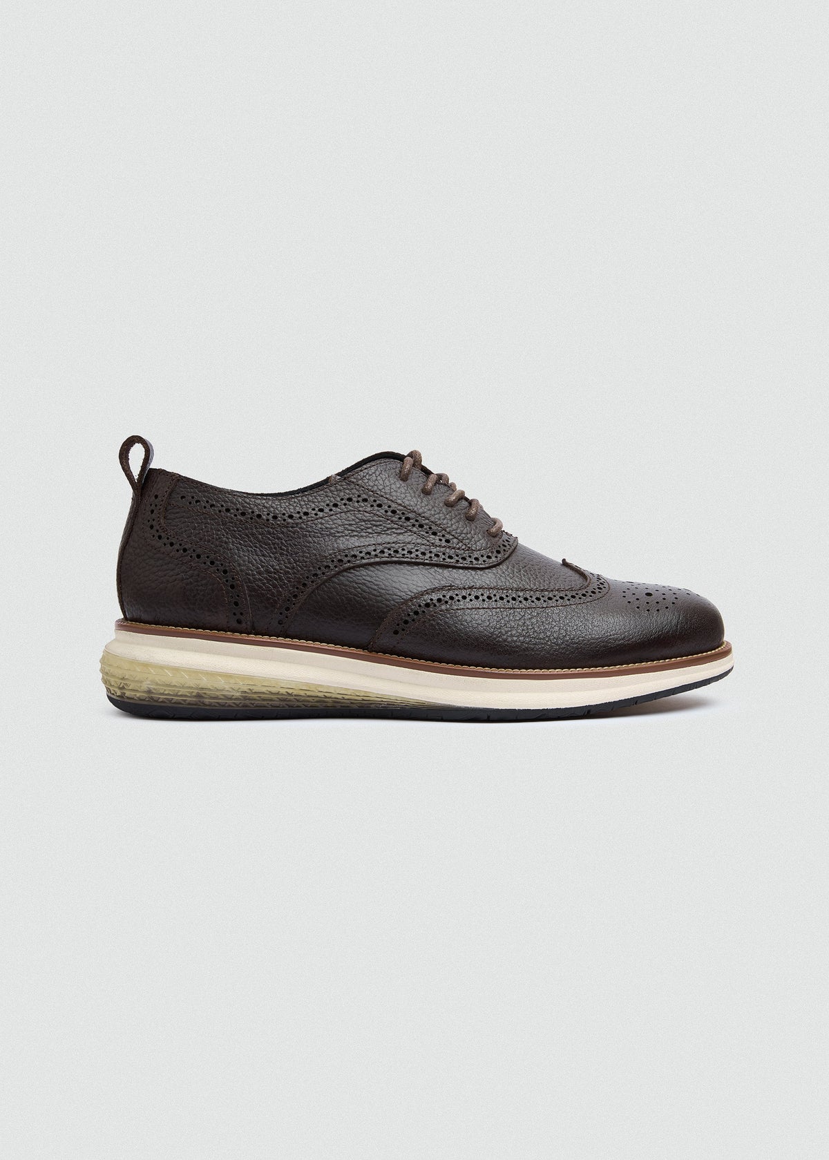 Wingtip Textured Lace-Up — Brown