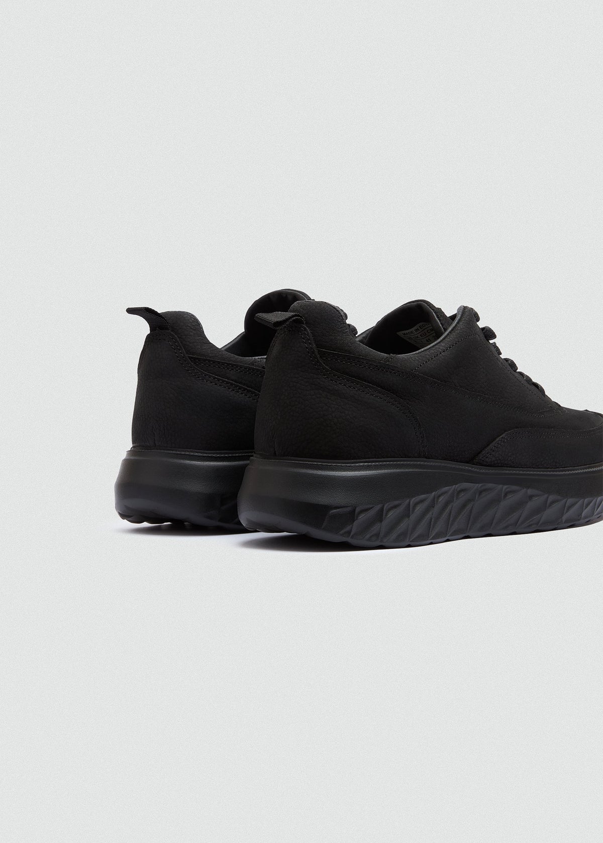 Chunky Leather Lace-Up — Black
