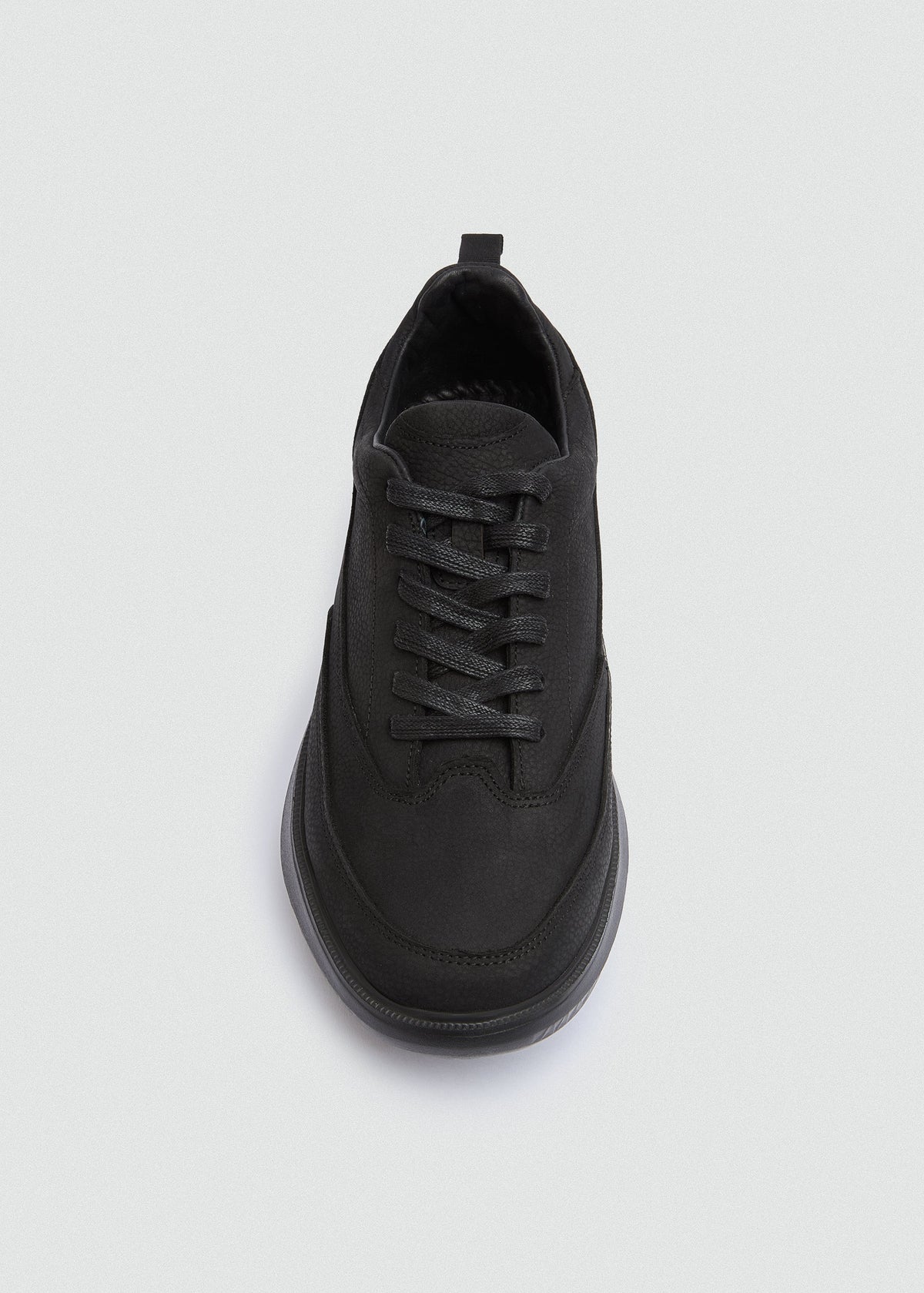 Chunky Leather Lace-Up — Black