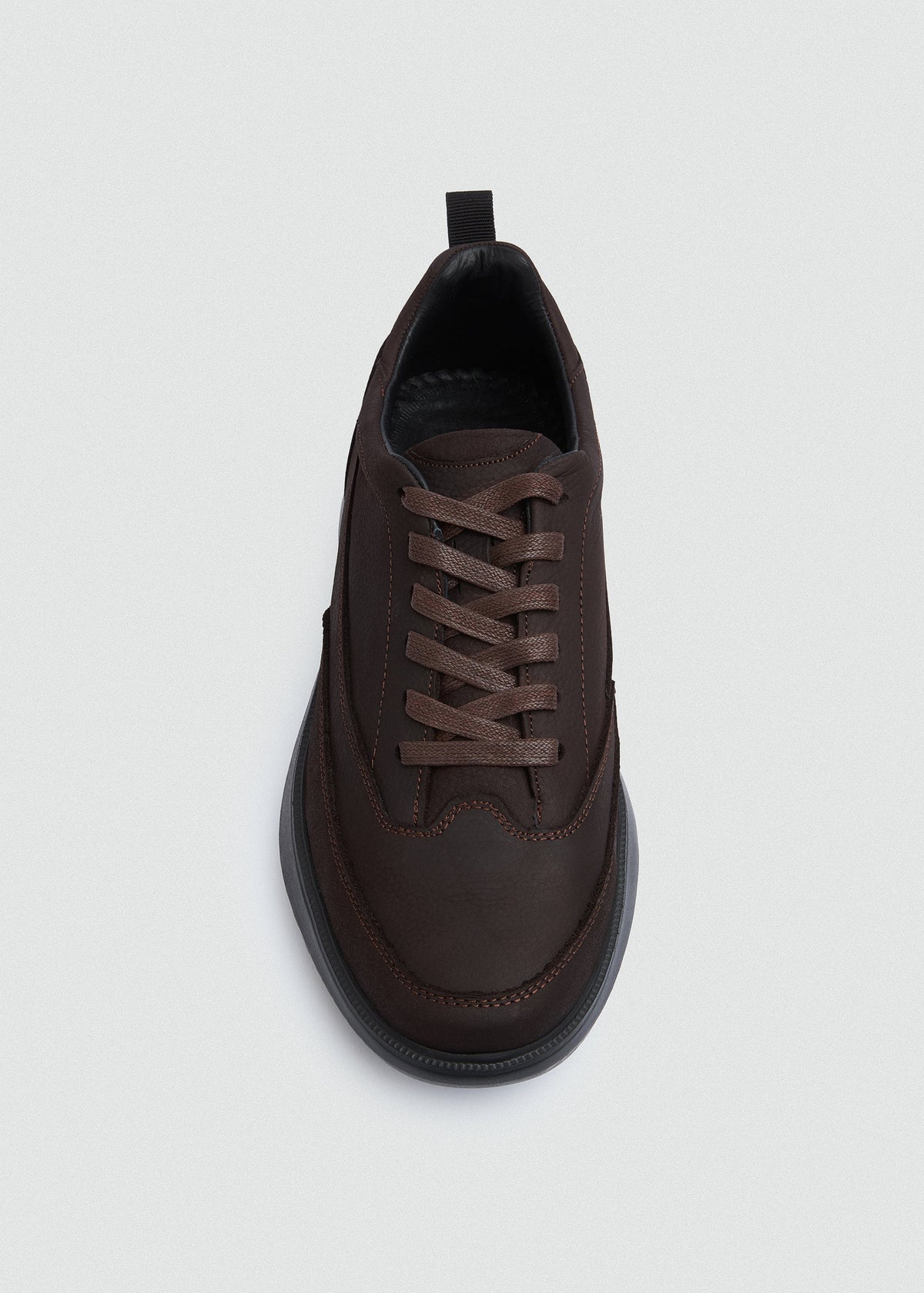 Chunky Leather Lace-Up — Brown