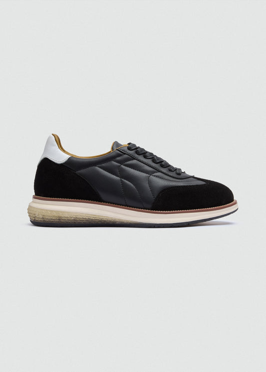 Quilted Leather Sneaker — Black