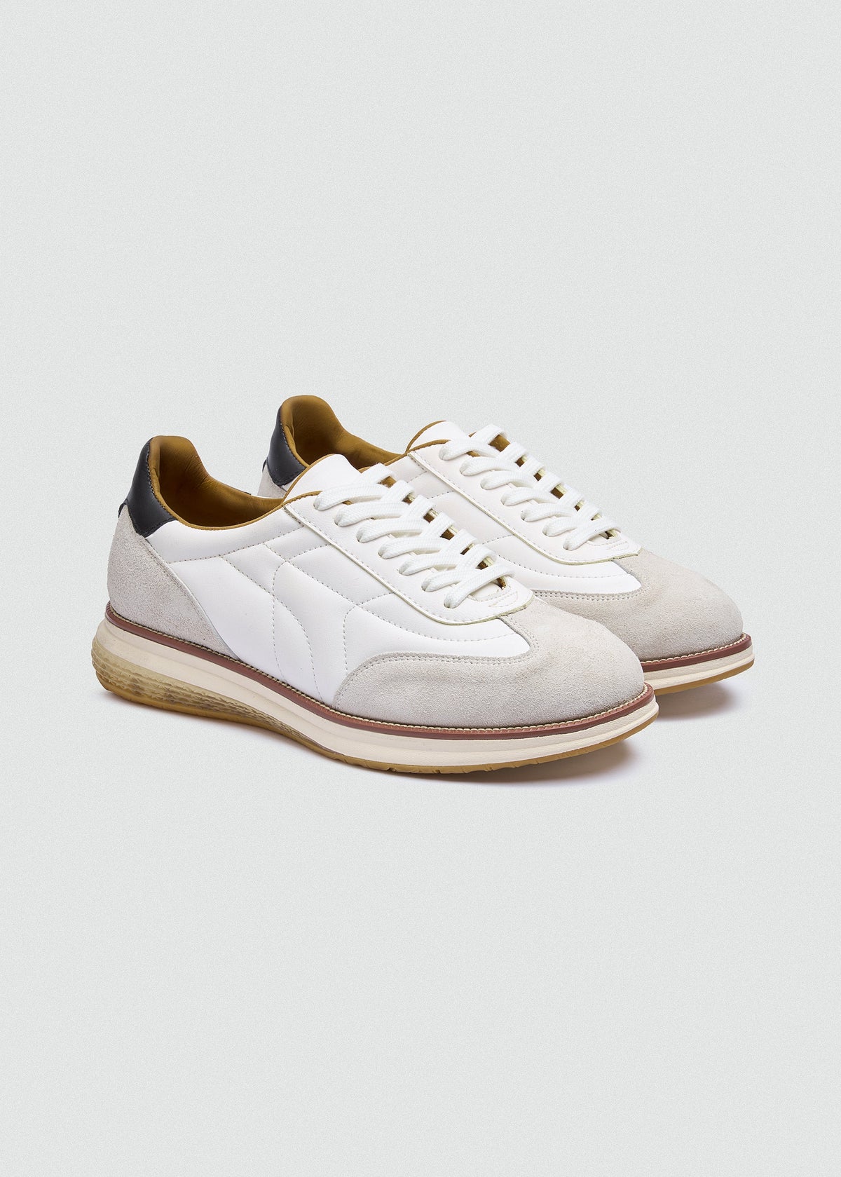Quilted Leather Sneaker — White