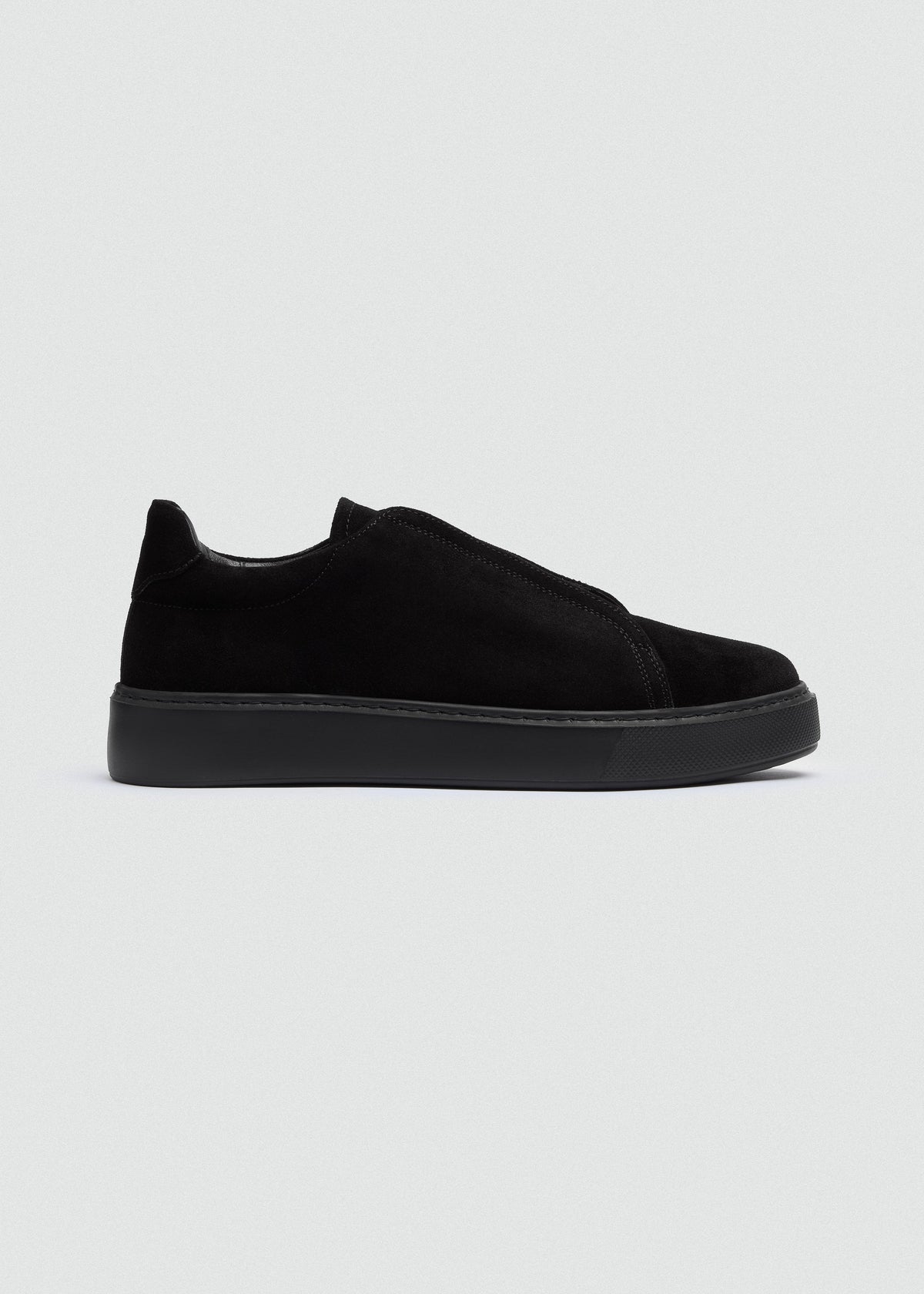 Lightweight Suede Sneaker — Black