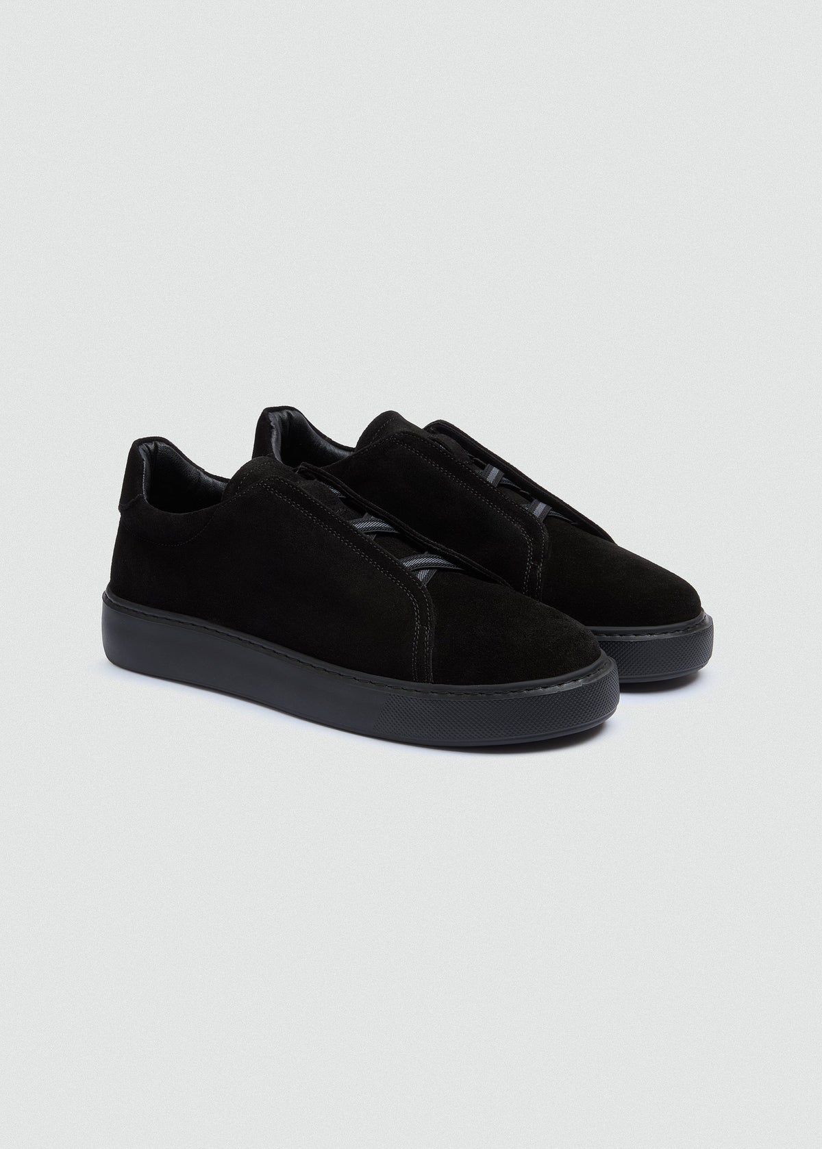 Lightweight Suede Sneaker — Black