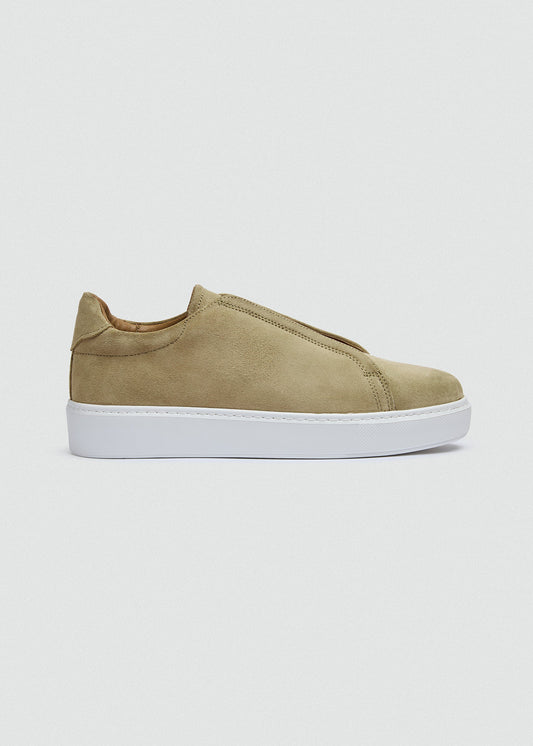 Lightweight Suede Sneaker — Beige
