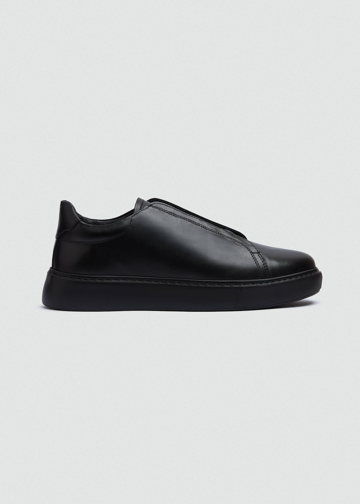 Lightweight Leather Sneaker — Black