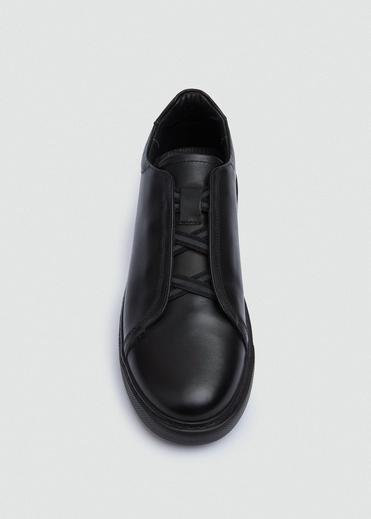 Lightweight Leather Sneaker — Black