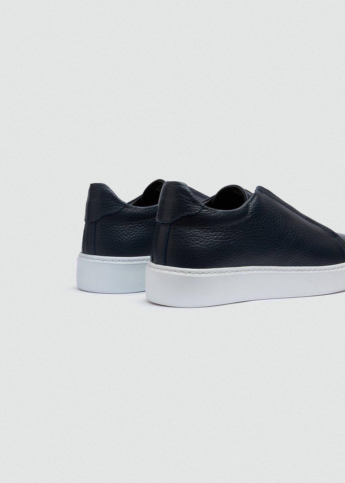 Lightweight Leather Sneaker — Navy Blue