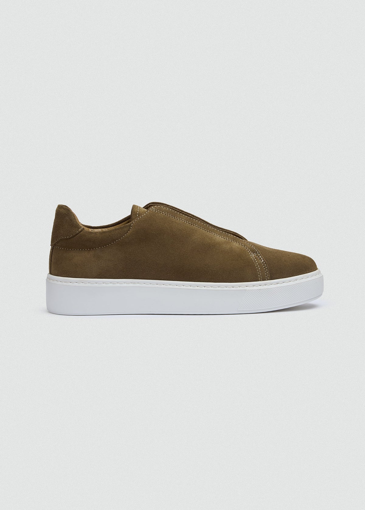 Lightweight Leather Sneaker — Olive