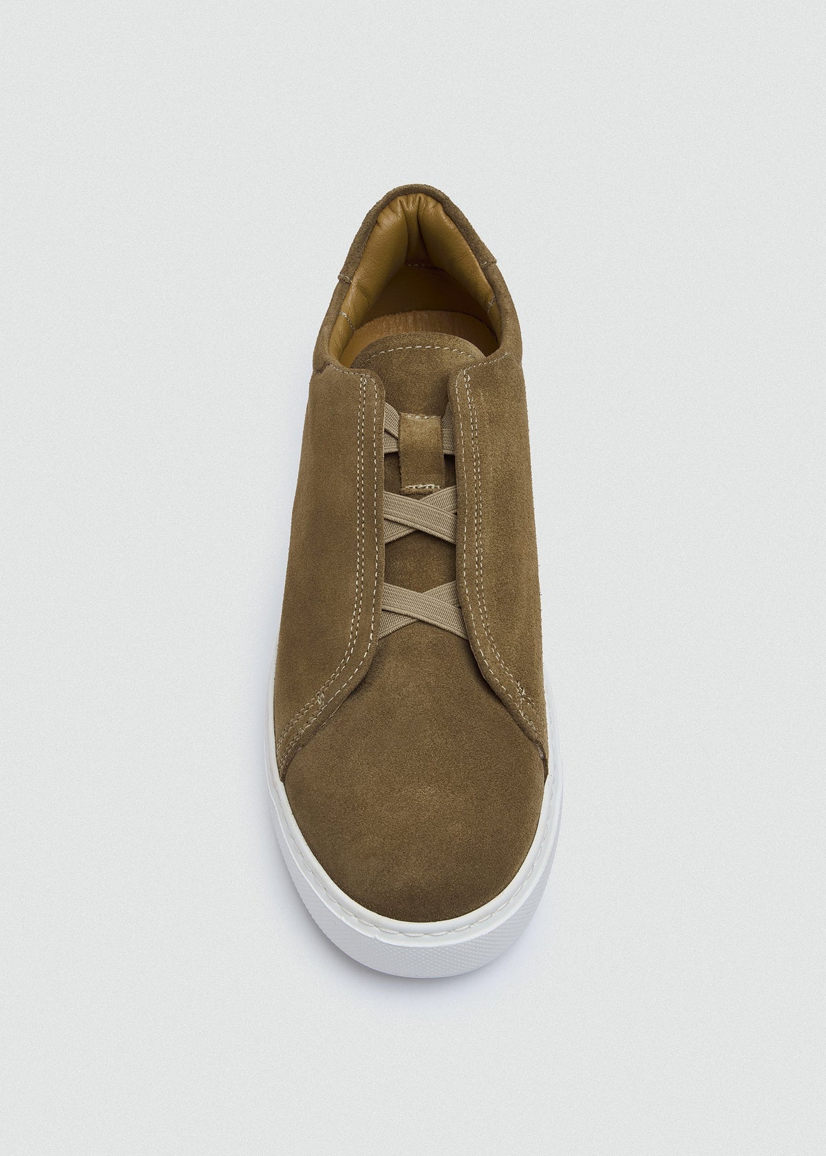 Lightweight Leather Sneaker — Olive