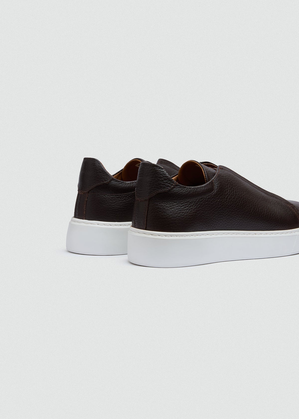 Lightweight Leather Sneaker — Brown