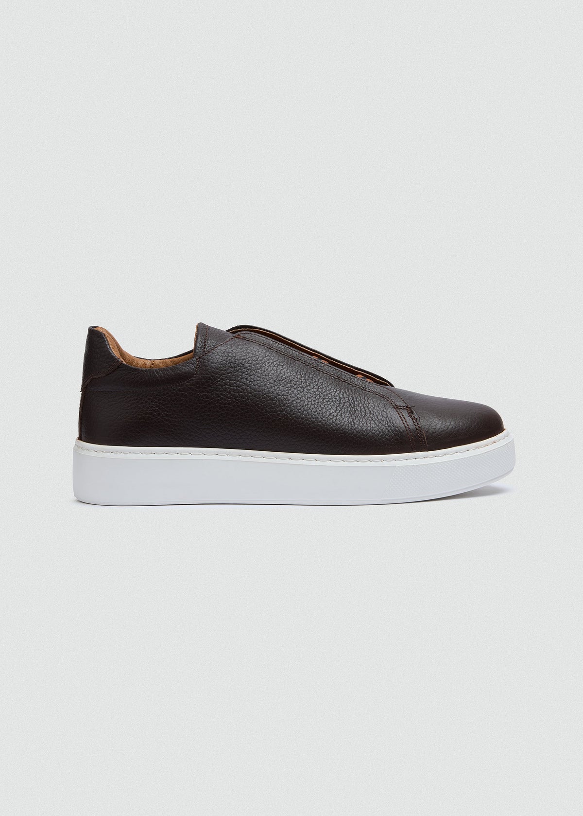 Lightweight Leather Sneaker — Brown